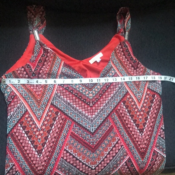 Chevron Patterned Sheer fully Lined Sleeveless Fish Tail Dress-Size L - Picture 10 of 12